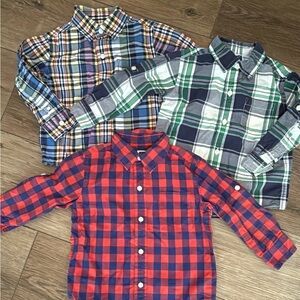 Janie and Jack Multicolor Plaid Button Down Shirts